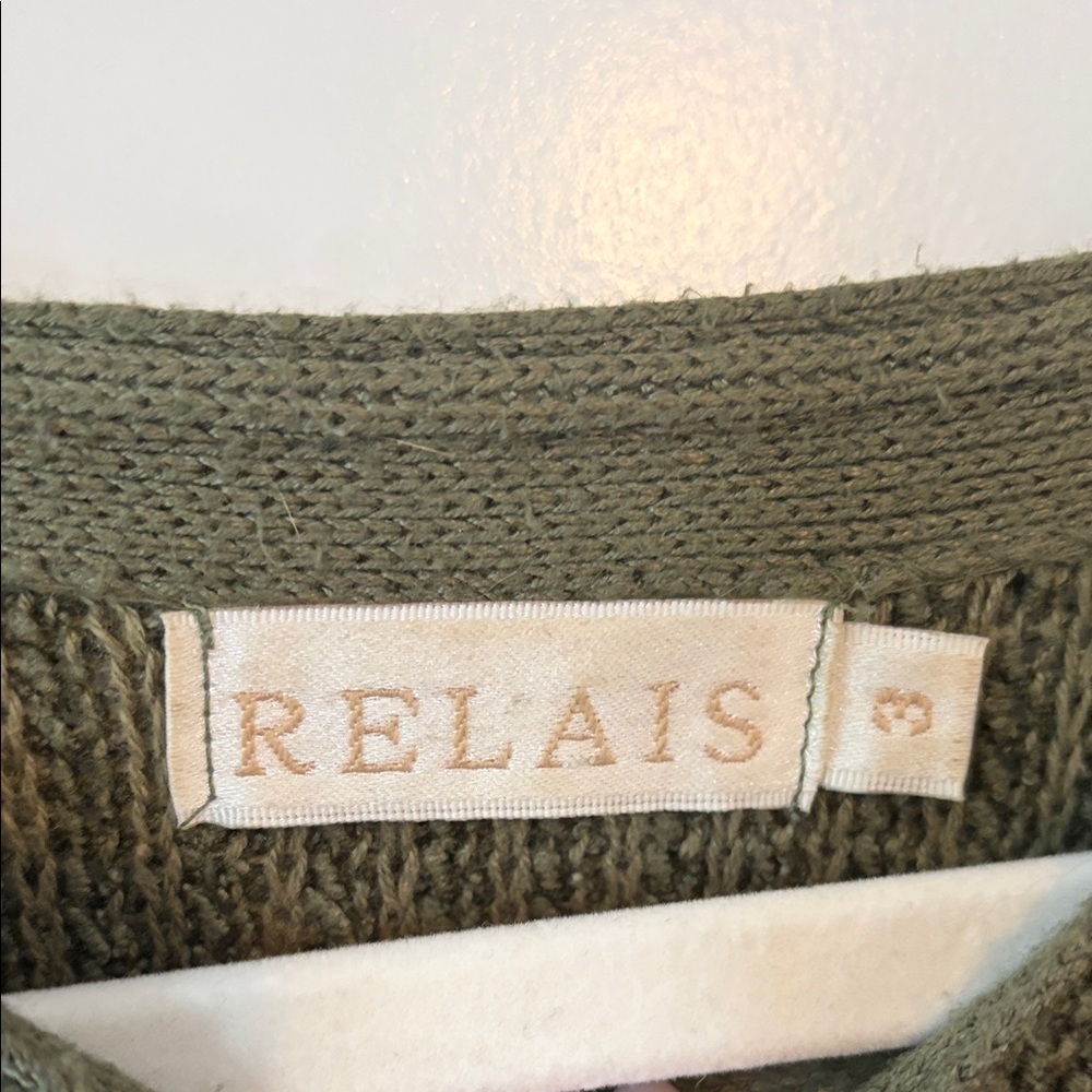 RELAIS | Olive Green Women's Knit Sweater - Picture 3 of 11